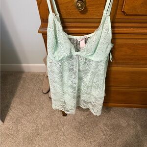 Victoria's Secret Light Green Lace Camisole